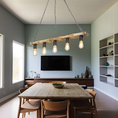 Φωτιστικό οροφής πεντάφωτο Lagoon pakoworld Ε27 σε καφέ απόχρωση 100x8.5x10.5εκ (x1)