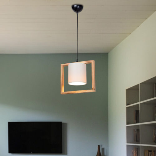 Φωτιστικό οροφής μονόφωτο Sereda pakoworld Ε27 σε καφέ-cream απόχρωση 28x14x27εκ (x1)