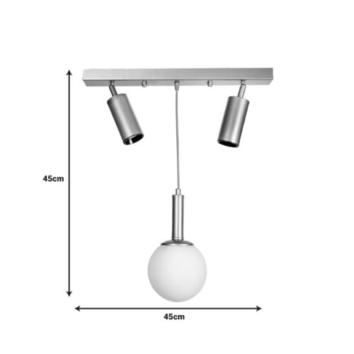 Φωτιστικό οροφής Barten pakoworld E27 μαύρο μέταλλο 50x15x55εκ (x1)