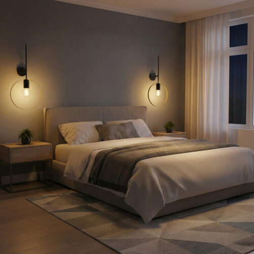 Φωτιστικό τοίχου-απλίκα Bendia pakoworld Ε27 μέταλλο μαύρο-χρυσό 25x15x52εκ (x1)