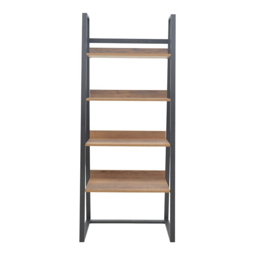 Βιβλιοθήκη Ryder pakoworld καρυδί-μαύρο 75x36x185εκ (x1)