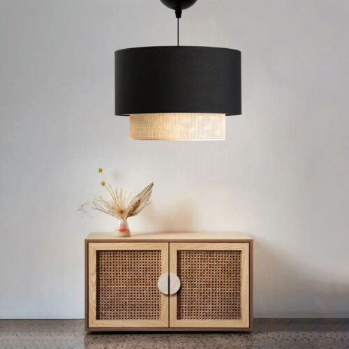 Φωτιστικό οροφής Fersa pakoworld μαύρο-φυσικό Φ30x20εκ (x1)