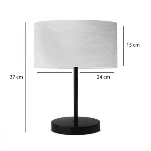 Επιτραπέζιο φωτιστικό Roojee pakoworld Ε27 σε μπεζ-μαύρο απόχρωση Φ24x37εκ (x1)