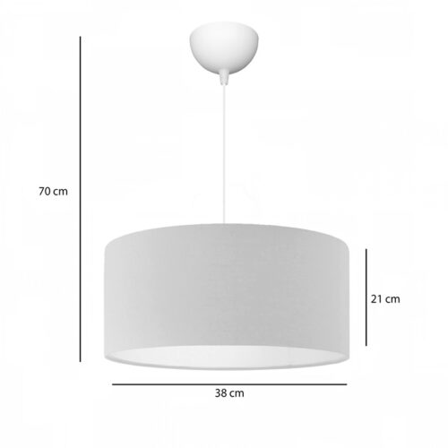 Φωτιστικό οροφής μονόφωτο PWL-1091 pakoworld Ε27 ανοιχτό γκρι Φ38x21εκ (x1)