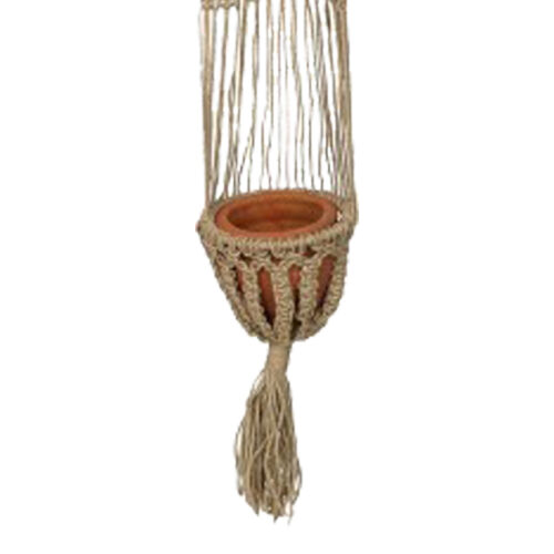 Κρεμαστή γλάστρα Anerial pakoworld φυσικό γιούτα Φ23x135εκ (x1)