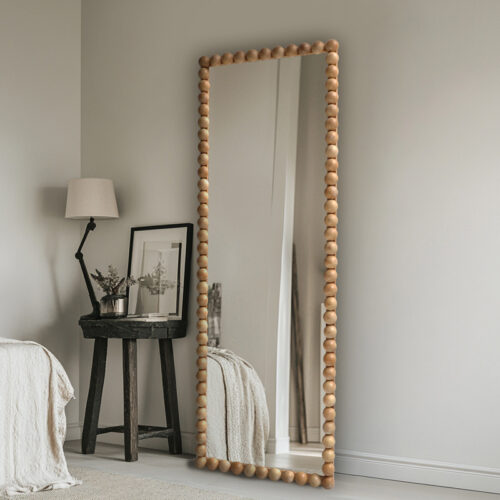 Καθρέπτης Ledalo pakoworld ξύλο σε φυσική απόχρωση 45x4.5x130εκ (x1)