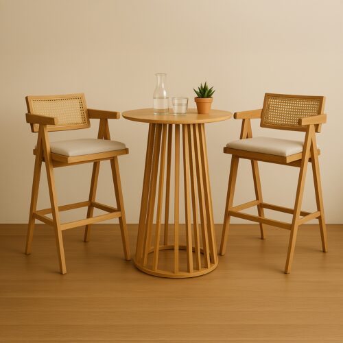 Τραπέζι μπαρ Domonic pakoworld mdf φυσικό Φ60x105εκ (x1)