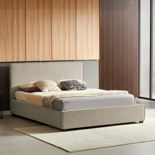 Κρεβάτι διπλό Bedka pakoworld ύφασμα γκρι με αποθηκευτικο χώρο160x200εκ (x1)