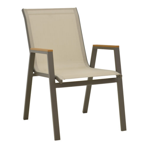 Τραπεζαρία Lafla-Azelie pakoworld σετ 7τεμ σαμπανιζέ αλουμίνιο και plywood σε φυσική απόχρωση 160-240x90x75εκ (x1)