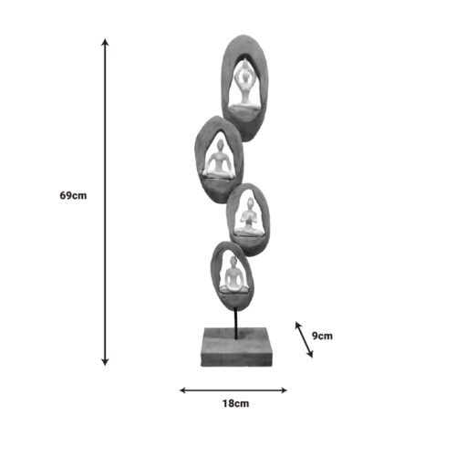 Επιτραπέζιο διακοσμητικό Yove Inart φυσικό μάνγκο ξύλο-μέταλλο 18x9x69εκ (x1)
