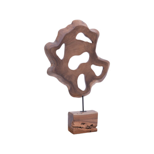 Επιτραπέζιο διακοσμητικό Strab Inart φυσικό ξύλο teak-μέταλλο 55x10x80εκ (x1)