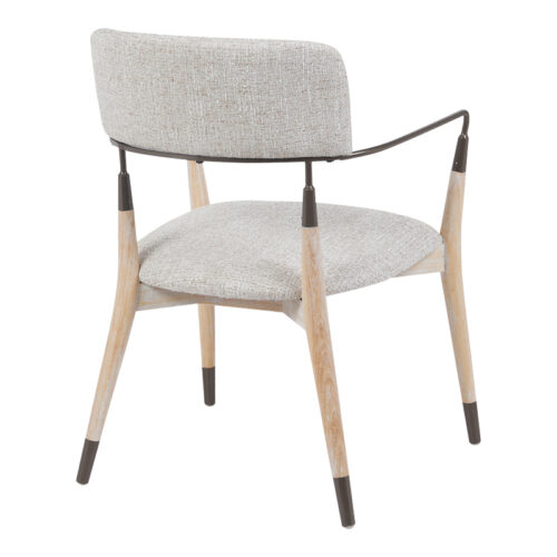 Πολυθρόνα Sentana pakoworld μέταλλο-ξύλο και ύφασμα σε μπεζ-καφέ απόχρωση 56.5x56x79εκ (x1)