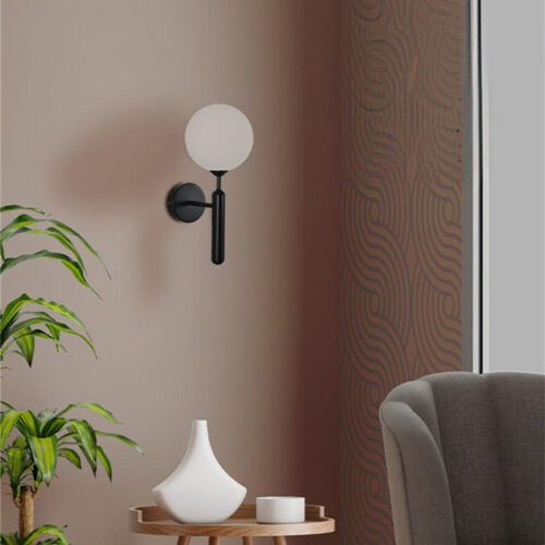 Φωτιστικό τοίχου-απλίκα Genka pakoworld G9 μέταλλο μαύρο-λευκο 15x23x34εκ (x1)