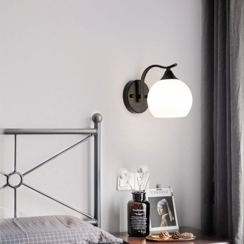 Φωτιστικό τοίχου-απλίκα Belinest pakoworld E27 μέταλλο - γυαλί σε μαύρο-λευκό 20x14x17εκ (x1)