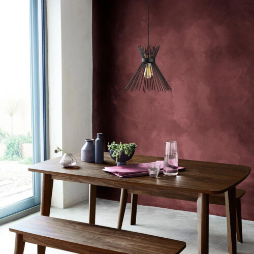 Φωτιστικό οροφής Candle I pakoworld E27 μέταλλο μαύρο Φ25x30εκ (x1)