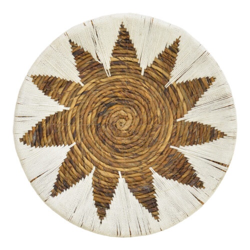 Διακοσμητικό τοίχου Circy Inart σετ 3 τεμ ψάθα σε λευκή-μπεζ απόχρωση (x1)