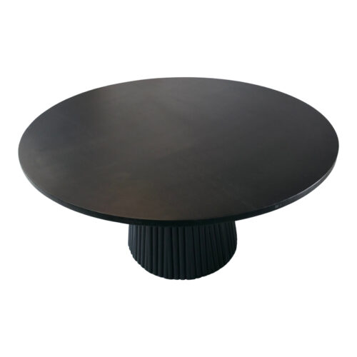 Τραπέζι σαλονιού Tully pakoworld μασίφ ξύλο ακακίας μαύρο Φ80x40εκ (x1)