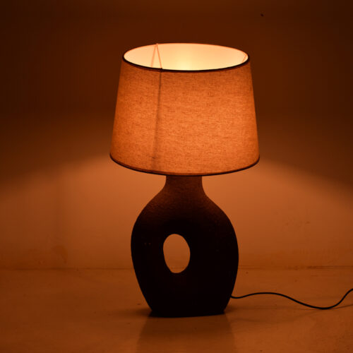 Επιτραπέζιο φωτιστικό Ovola Inart Ε27 κεραμικό σε γκρι antique-μπεζ απόχρωση Φ30x52εκ (x1)