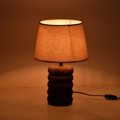 Επιτραπέζιο φωτιστικό Graike Inart Ε27 κεραμικό σε γκρι antique-μπεζ απόχρωση Φ26x37εκ (x1)