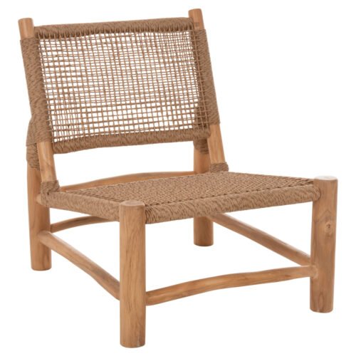 ΚΑΡΕΚΛΑ LONDER HM5986 ΞΥΛΟ TEAK ΣΕ ΦΥΣΙΚΟ ΚΑΙ ΣΥΝΘΕΤΙΚΟ RATTAN 63x77x77Υεκ. (x1)