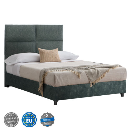 ΚΡΕΒΑΤΙ MILO ΑΠΟ ΠΡΑΣΙΝΟ ΥΦΑΣΜΑ τύπου NUBUCK HM646.27 ΓΙΑ ΣΤΡΩΜΑ 120x200 εκ. (x1)