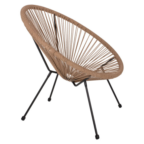 ΠΟΛΥΘΡΟΝΑ ACAPULCO Τ. ΦΩΛΙΑ ΜΕΤΑΛΛΟ ΜΑΥΡΟ ΜΕ TWISTED WICKER HM5871.01 70x73x79 εκ. (x1)