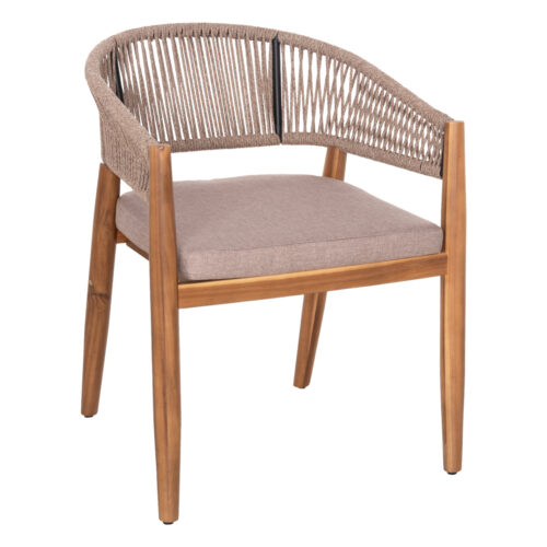 ΠΟΛΥΘΡΟΝΑ NAVAN HM6135.02 ΞΥΛΟ ΑΚΑΚΙΑΣ ΦΥΣΙΚΟ-ΣΧΟΙΝΙ NYLON ΜΠΕΖ 59x58x76Υεκ. (x4)