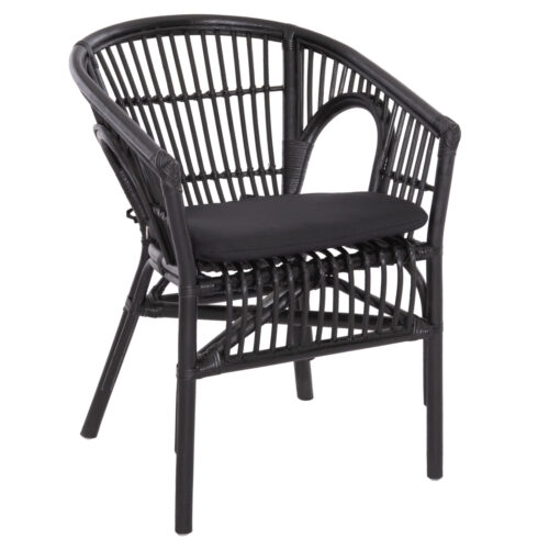 ΠΟΛΥΘΡΟΝΑ DAMPAR HM9929.03 RATTAN & ΜΑΞΙΛΑΡΙ ΣΕ ΜΑΥΡΟ 58x63x79Υεκ. (x1)