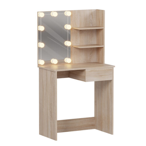 ΤΟΥΑΛΕΤΑ ΜΕ ΦΩΤΙΣΜΟ LED & ΡΑΦΙΑ LAURYN HM2501.01 ΜΕΛΑΜΙΝΗ ΣΕ SONAMA 75x40x134.5Υεκ (x1)