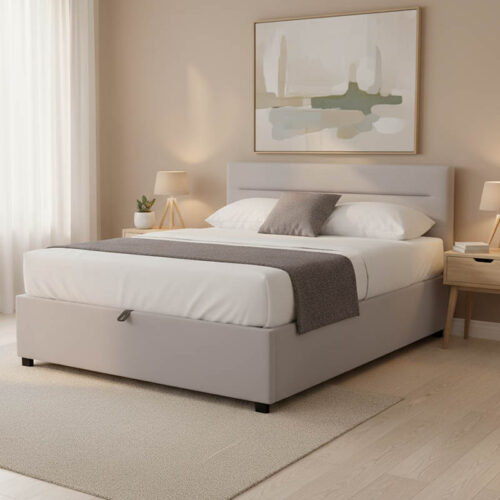 Κρεβάτι Molito pakoworld βελούδο σε γκρι απόχρωση με αποθηκευτικό χώρο120x200εκ (x1)