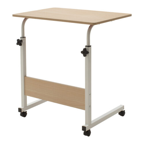 Γραφείο Piper pakoworld με αυξομείωση ύψους-MDF φυσικό-λευκό 60x40x69-90εκ (x1)