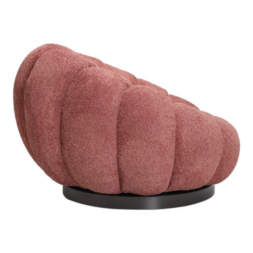 Πολυθρόνα περιστρεφόμενη Nester pakoworld μπουκλέ ύφασμα σε απόχρωση σάπιο μήλο 98x97x69εκ (x1)