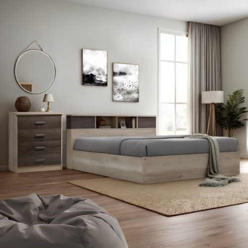 Κρεβάτι OLYMPUS pakoworld χρώμα castillo-toro 160x200εκ (x1)