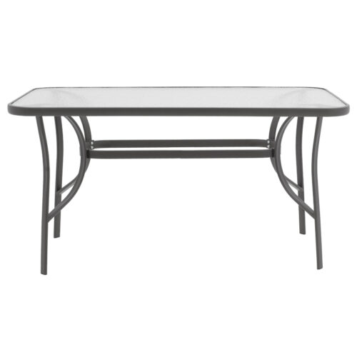 Τραπέζι Ensure pakoworld ανθρακί μέταλλο-tempered γυαλί 120x70x70εκ (x1)