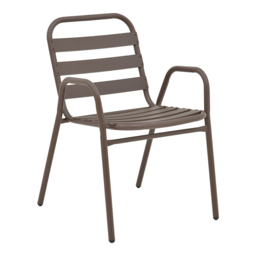 Τραπεζαρία Sussie-Ensure pakoworld 5τεμ μέταλλο-γυαλί σε καφέ απόχρωση 120x70x70εκ (x1)