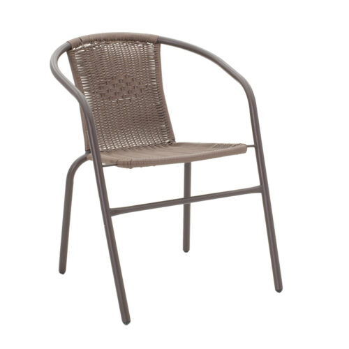 Τραπεζαρία Ensure-Obbi pakoworld 5τεμ μέταλλο σε καφέ απόχρωση 140x80x70εκ (x1)