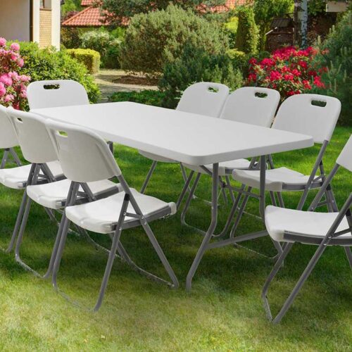 Τραπέζι catering-συνεδρίου Aprilia pakoworld λευκό μονοκόμματη επιφάνεια 183x76x74εκ (x1)