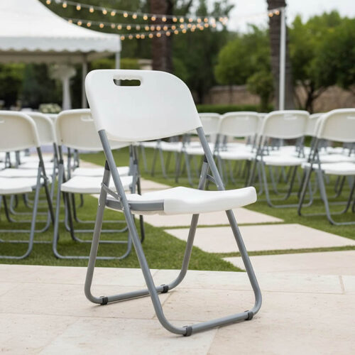 Καρέκλα catering-συνεδρίου πτυσσόμενη Edison pakoworld χρώμα λευκό (x4)