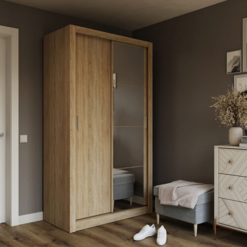 Ντουλάπα Linea Σονόμα με καθρέφτη 120x60x215cm