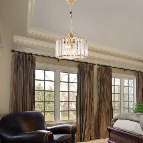 Φωτιστικό οροφής μονόφωτο Lavina Ι pakoworld Ε27 σε χρυσή απόχρωση Φ27x21εκ (x1)