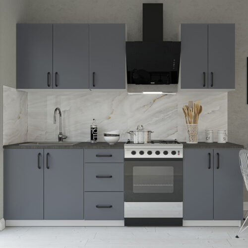 Κουζίνα Melisa Modest 6 Τεμαχίων Ανθρακί