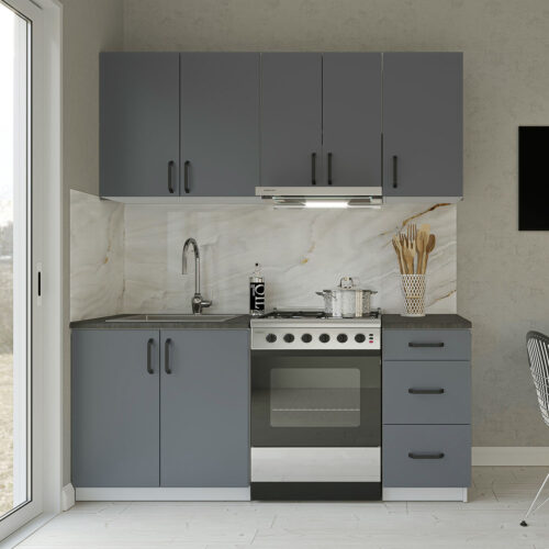 Κουζίνα Samos Modest 5 Τεμαχίων Ανθρακί