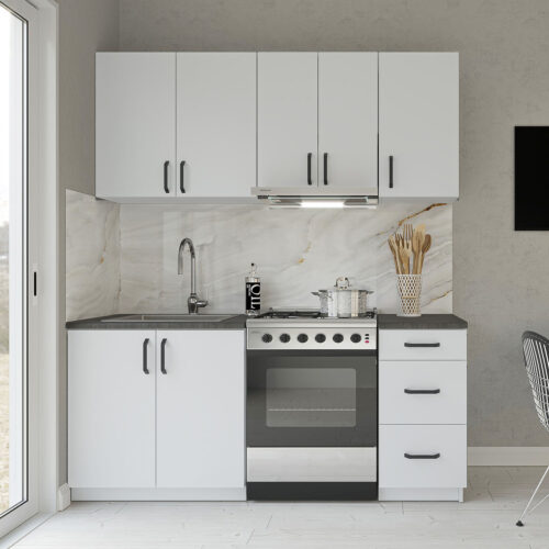 Κουζίνα Samos Modest 5 Τεμαχίων Λευκό