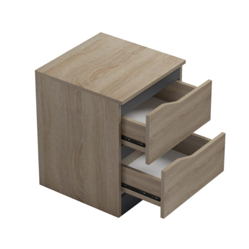 Κομοδίνο Verena pakoworld sonoma-ανθρακί 40x40x50εκ (x1)