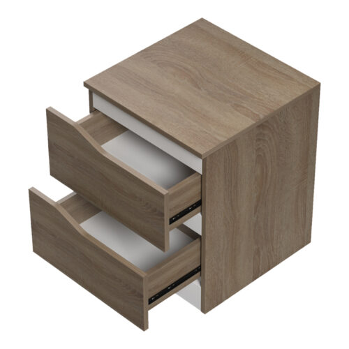 Κομοδίνο Verena pakoworld sonoma-λευκό 40x40x50εκ (x1)