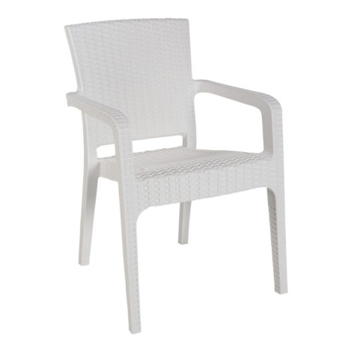 Τραπεζαρία Icon-Halcyon pakoworld σετ 5τεμ PP σε λευκή απόχρωση (x1)