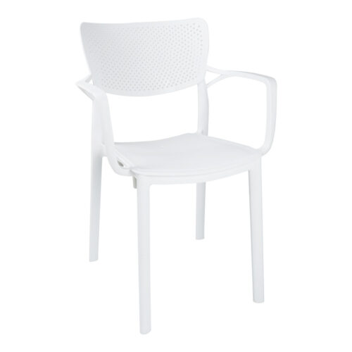 Τραπεζαρία Icon-Fontline pakoworld σετ 5τεμ PP σε λευκή απόχρωση (x1)