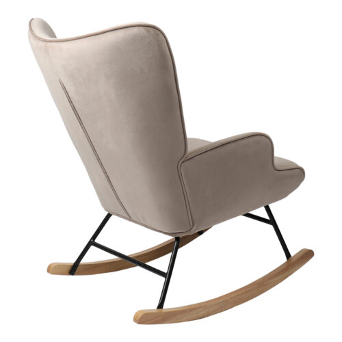 Κουνιστή πολυθρόνα Georgia pakoworld βελούδο μπεζ-φυσικό 75x71x95εκ (x1)