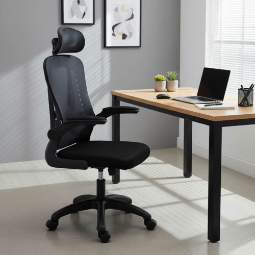 Καρέκλα γραφείου διευθυντή Delilah pakoworld mesh μαύρο (x1)