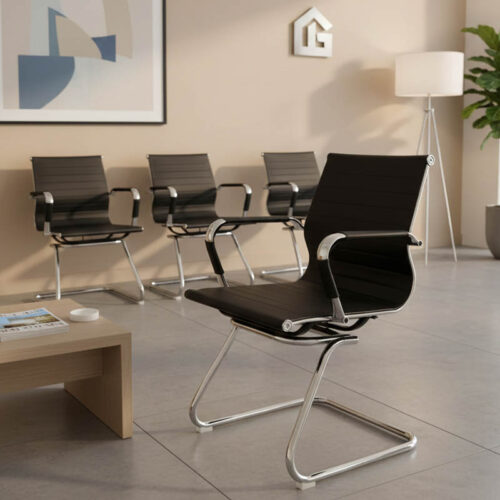 Καρέκλα γραφείου επισκέπτη Valter pakoworld μαύρο pu 55.5x48x88εκ (x1)